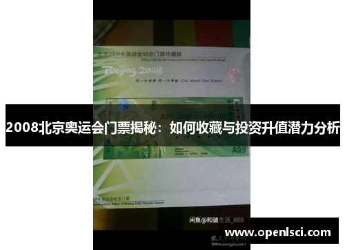2008北京奥运会门票揭秘：如何收藏与投资升值潜力分析